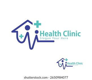home clinic logo creative design concept people medical clinic