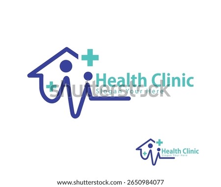 home clinic logo creative design concept people medical clinic