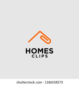 home clips logo idea icon design vector
