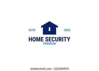Home with clock icon for security logo design vector template illustration