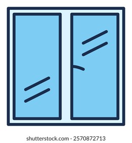 Home Closed Window vector concept blue icon or design element