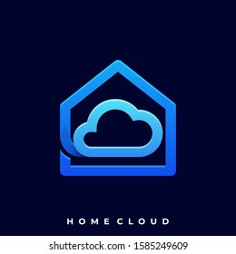 Home Cloud Illustration Vector Template. Suitable for Creative Industry, Multimedia, entertainment,  Educations, Shop, and any related business.