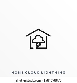 Home Cloud Lightning Illustration Vector Template. Suitable for Creative Industry, Multimedia, entertainment, Educations, Shop, and any related business
