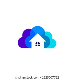 home and cloud logo design