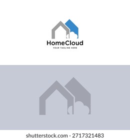 Diseño de logotipo de nube casera para bienes raíces Logotipo de Vector de casa de ensueño
