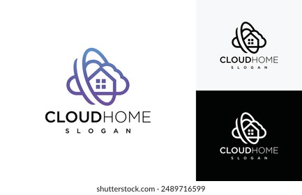 Home Cloud Logo Design Vorlage. Startseite Cloud Logo Design Icon Inspiration	