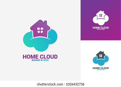 Home Cloud Logo Template Design Vector, Emblem, Design Concept, Creative Symbol, Icon