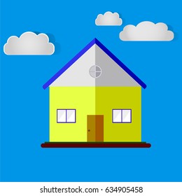 Home with cloud paper cut design