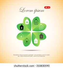 home and clover,  icon