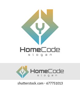 home code initial Letter Y Logo design