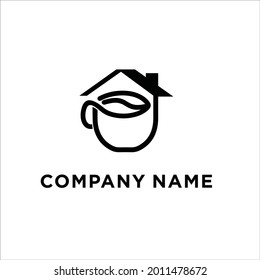 Home Coffee Logo Stock Vector