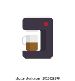Icono de máquina de café en casa. Ilustración plana del icono vectorial de la máquina de café en casa aislado en fondo blanco