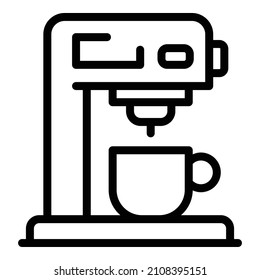 Home coffee machine icon. Outline home coffee machine vector icon for web design isolated on white background