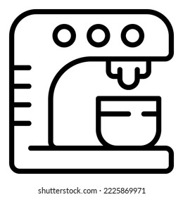 Home coffee machine icon outline vector. Croissant time. Food machine