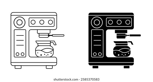 Home coffee machine icon. Outline home coffee machine vector icon for web design isolated on white background