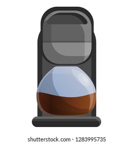 Home coffee maker icon. Cartoon of home coffee maker vector icon for web design isolated on white background