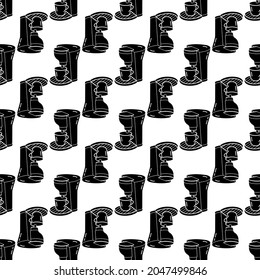 Home coffee maker pattern seamless background texture repeat wallpaper geometric vector