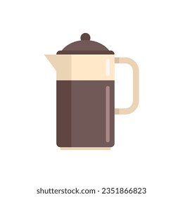 Vector plano de icono de la olla de café en casa. taza de espresso. Bebida caliente aislada