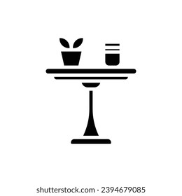 Ilustración de vectores de iconos rellenos de tabla de café en casa