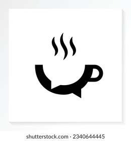 Home coffee talk modern logo. People coffee talk modern logo isolated in white