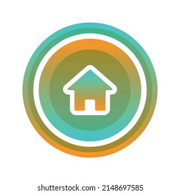 home coin gradient logo design template icon