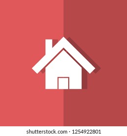 home color flat design icon. navigate, house symbol. Editable Vector