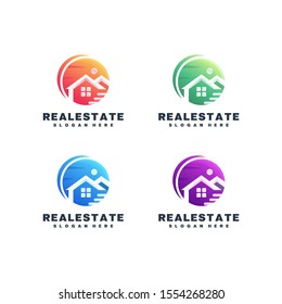 Home colorful logotype vector design template
