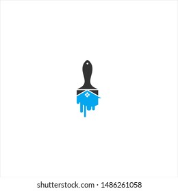 home color,paint brush, black, blue logo design, symbol, graphic, vector, creative, idea, simple