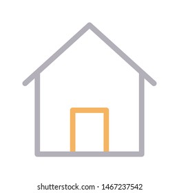 home colour line vector icon
