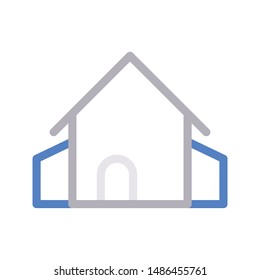 home colour line vector icon