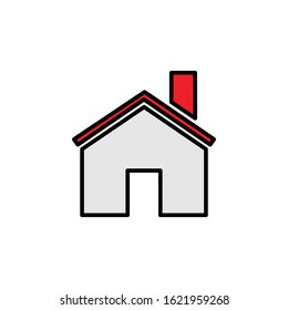 Home with colour outline vector illustration logo template for many purpose
