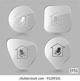 Home comfort. Glass buttons. Vector illustration.