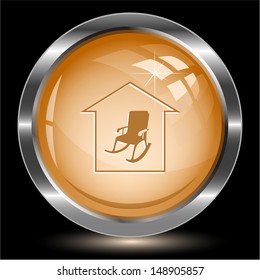 Confort en casa. botón Internet. Ilustración vectorial.