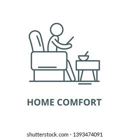 Home comfort vector line icon, linear concept, outline sign, symbol
