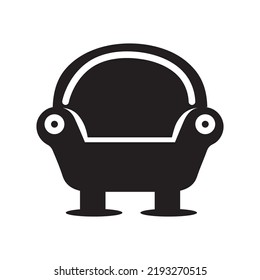 Home comfortable relax chair icon | Black Vector illustration |