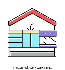 Home Trost Farbe Symbol Vektorgrafik. Wohnkomfort signalisiert. einzelne Symbolillustration
