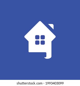 Home with comma concept vector, icon or logo