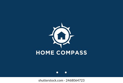 home compass logo design vector silhouette illustration