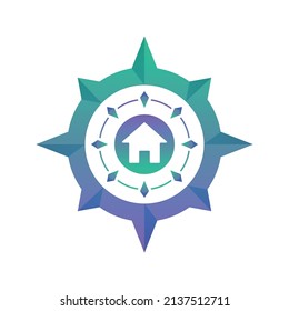 home compass logo element design template icon