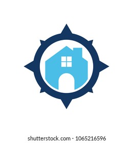 Home Compass Logo Icon Design