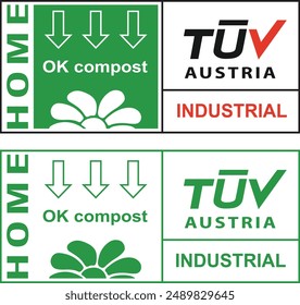 Icono de empaque compostable. EcoSafe. Compostable verde. Icono biobaseado.