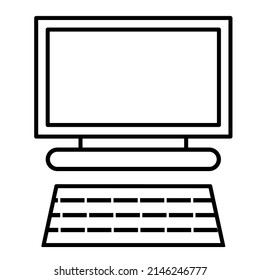 Home computer outline illustration. Suitable for technology or business article
