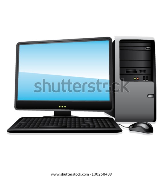 Home Computer Vector Icon Stock Vector (royalty Free) 100258439 