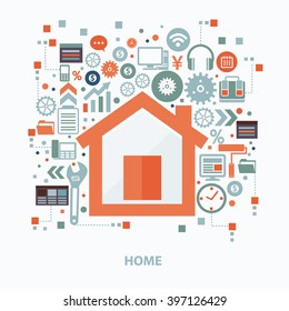 Home concept design on clean background,vector
