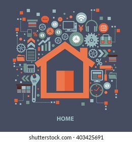Home concept design on clean background,vector