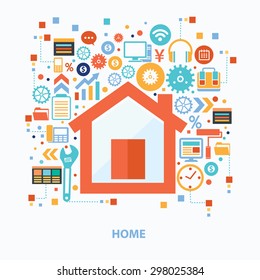 Home concept design on white background,clean vector
