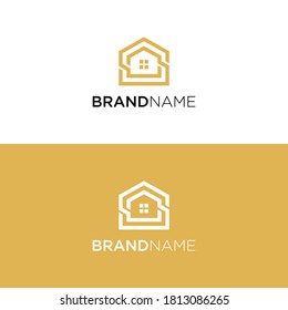 Diseño de línea de inicio diseño cuadrado de logotipo vectorial
