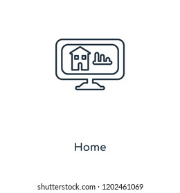 Home concept line icon. Linear Home concept outline symbol design. This simple element illustration can be used for web and mobile UI/UX.