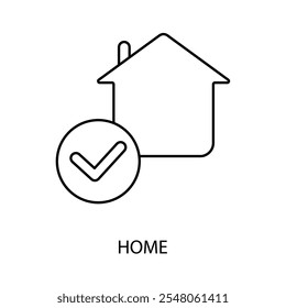 home concept line icon. Simple element illustration. home concept outline symbol design.