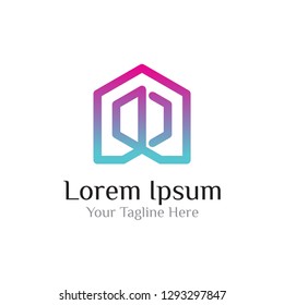 home concept logo vector design template with initial D and J. letter D J on home concept 